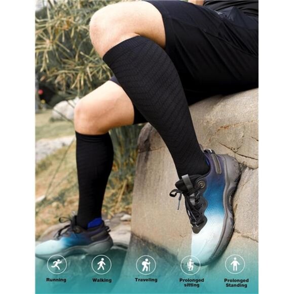 Compression Socks for Men & Women (2/4/6 Pairs) 20-30 mmHg Graduated Compression - Picture 6 of 7